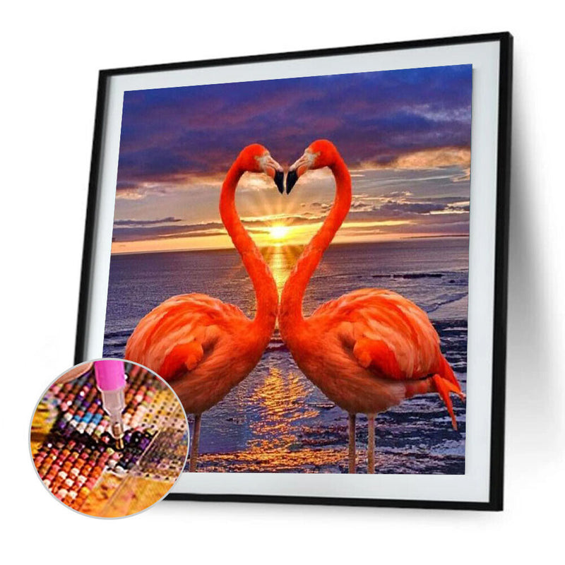5D DIY Full Drill Diamond Painting Pink Bird Embroidery Mosaic Craft Kits Decor