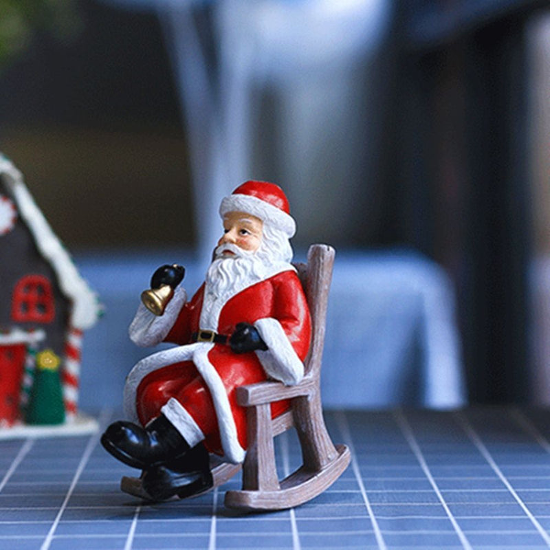 Year Xmas Gift Rocking Chair Garden Decoration Creative Santa Claus Ornament