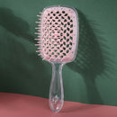 Wide Teeth Air Cushion Comb Scalp Massage Hair Brush (Transparent Pink)