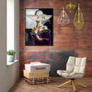 5D DIY Diamond Painting Lady Hat Full Round Rhinestones Mosaic Decor