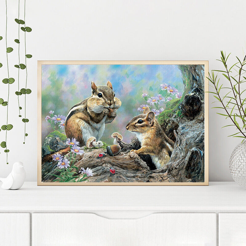 DIY Oil Paint by Numbers Hand Painted Squirrel Drawing Kit Coloring Picture
