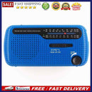 Solar Hand Crank Radio AM/FM Radio with LED Flashlight for Outdoor (Blue)