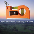 2 in 1 Mini Level Tool 2 Bubble Spirit Leveler Metal Chain Hook (Orange)