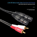 HiFi 2RCA Male to 2XLR Female Audio Cable Dual XLR Female to Dual RCA Male Wire