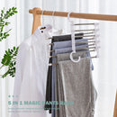 5 Layers Clothes Hanger Pants Storage Rack Trousers Hanging Shelf (White) Newly