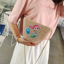 Summer Shoulder Handbags Women Animal Print Weaving Crossbody Messenger Bags