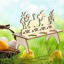 Wooden Easter Egg Shelves Egg Stand Rack Bunny Pattern Easter DIY Decor Newly