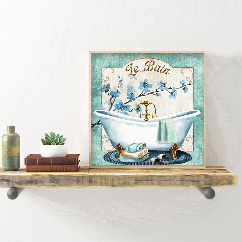 Frameless Oil Paint By Numbers DIY Classical Bathtub Picture Craft Kit for Home
