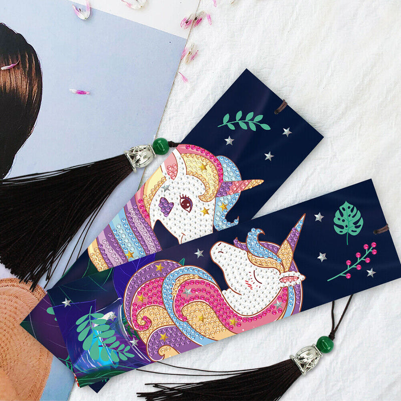 2x Horse Diamond Painting Bookmark DIY Special Shaped Drill Tassel (SQ28) Newly