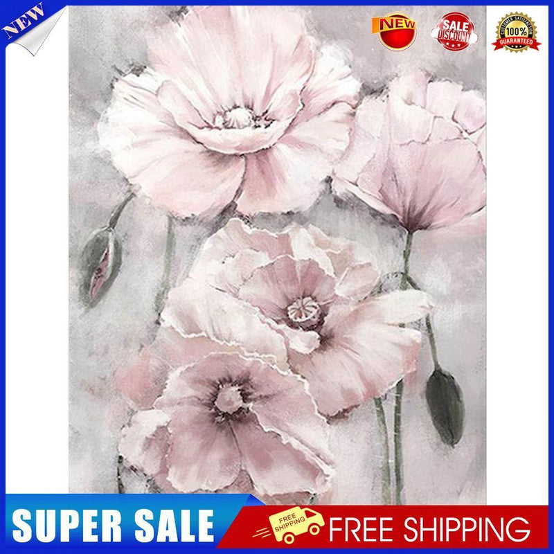 Pink Flower Oil Paint By Numbers Kits Canvas Picture Wall DIY Craft (B748)