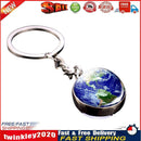 Solar System Metal Pendant Galaxy Earth Mars Glass Moon Keychain (Earth) Newly