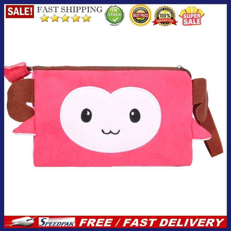 Cute Animal Pattern Pen Bags Kids Boys Girls Student Pencil Bags (Pink)