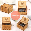 Retro Wooden Hand Cranked Music Box Home Crafts Ornaments Children Kids Gifts