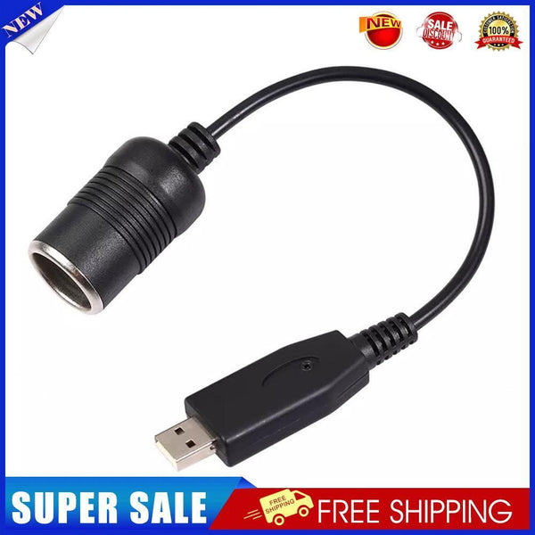 30cm 5V USB A Male to 12V Car Cigarette Lighter Socket Female Cable Adapter