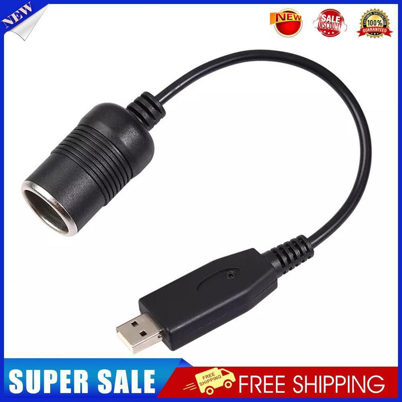 30cm 5V USB A Male to 12V Car Cigarette Lighter Socket Female Cable Adapter