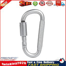 1pc Camping Climbing Carabiner 8cm D-shaped with Nut Hanging Buckle (Grey) Newly