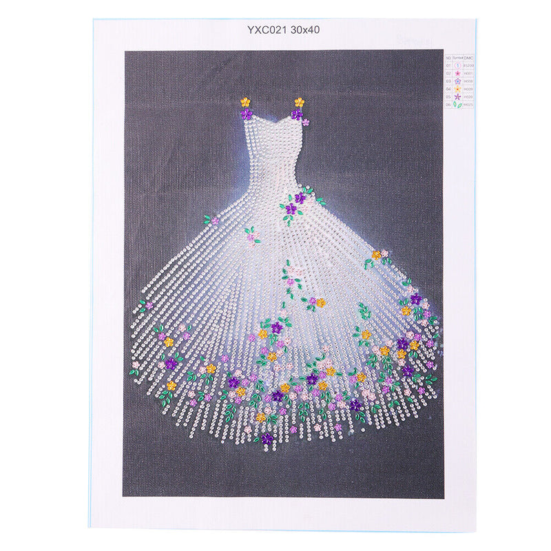 Special Shaped 5D Kit White Wedding Dress Diamond Painting Craft (YXC021)
