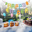 Bunting Happy Easter Decor Easter Day Banners Bunny Eggs Paper Hanging Flags