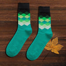 1 Pair British Cotton Socks Men Gradient Color Autumn Winter Socks Xmas Gift