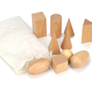 Kids Wooden Geometric Solids Shapes Montessori Learning Education Math Toys