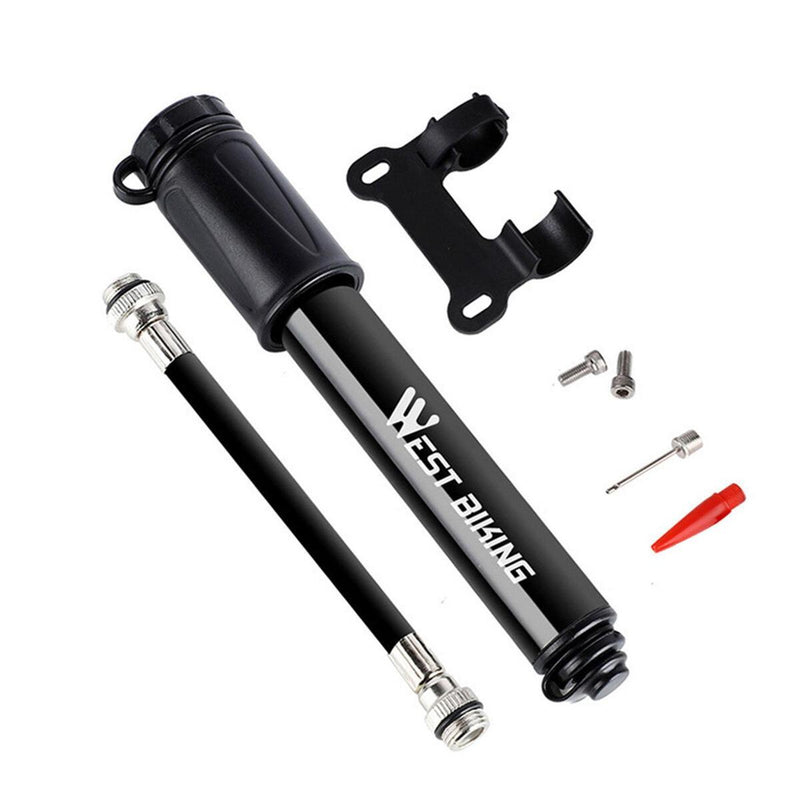 Mini Bicycle Bike Pump 100PSI Tire Portable Air Inflator with Hose.