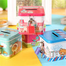Metal Cute Gifts Square Saving Cash Coin Piggy Bank Cartoon Money Boxes
