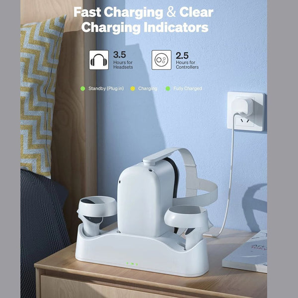 VR Headset Charger VR Controller Charger Charging Dock for Oculus Quest 2