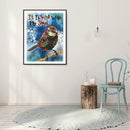 Full Drill Round Diamond Painting Animal English Rhinestones Decors (A5051)