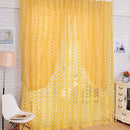 Balcony Window Curtain Rose Pattern Sheer Voile Tulle Valances Yellow