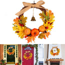 Flowers Harvest Decor Maple Leaf Garland Pumpkin Wreath Halloween Floral Hoop