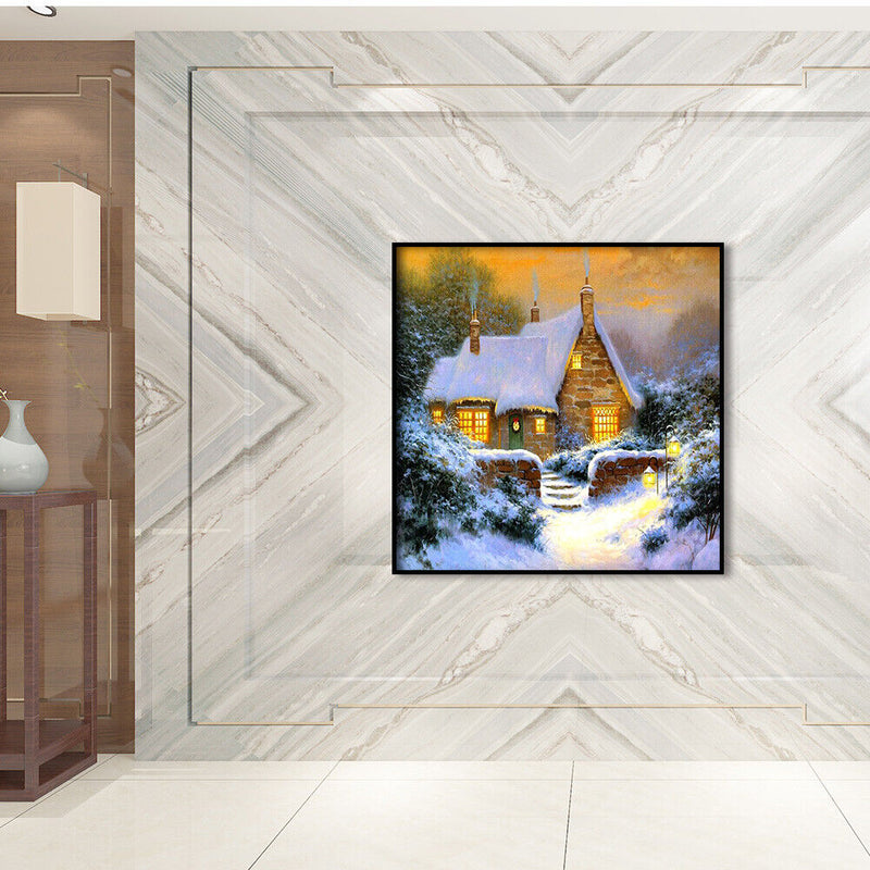 Snow House Rhinestone Mosaic Kit 5D DIY Full Drill Diamond Painting (B2338)