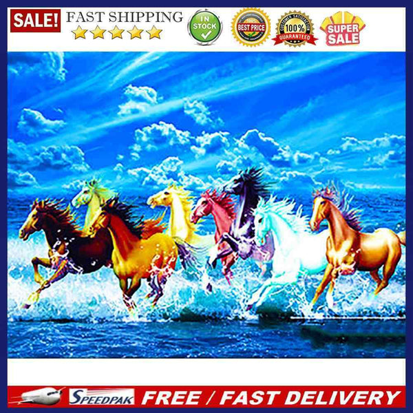DIY Horse Animal Oil Paint By Numbers Frameless Hand Painted Artwork Wall Dec