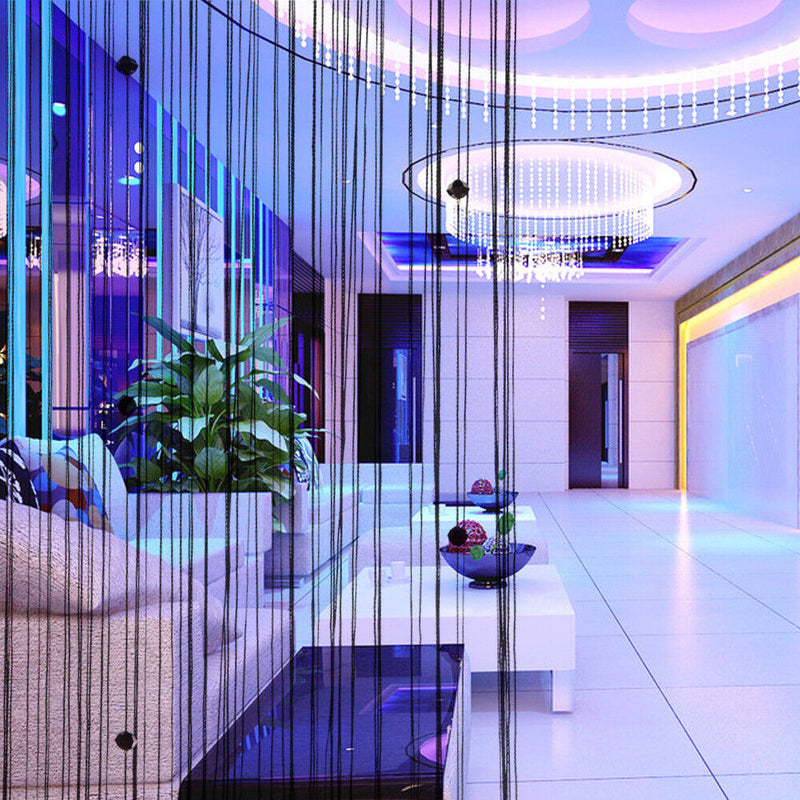 Decorative String Curtain Beads Wall Panel Fringe Room Door Window Black