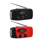 3 LED Lights Flashlight Hand Crank Radio 1200mAh Power AM FM Radio Black
