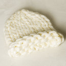 Winter Women Crochet Beanie Ball Hat Knitted Wool Ski Crochet Cap (White)