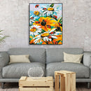 Painting By Numbers DIY Insect Sunflower Hand Painted Canvas Oil Art Picture Kit