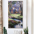 DIY Full Round Drill Drawing Diamond Painting Kit 5D Forest Hut Art Ornaments
