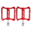 2pcs GUB GC020-DU Aluminum Alloy Folding Mountain Bike Baring Pedals(Red)