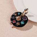 Accessories Fashion Coat Pin Rhinestone Enamel Creative Drawing Plate Brooch
