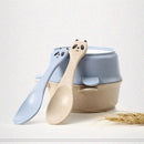 Plastic Anti-Scald Wheat Straw Baby Feeding Bowl Panda Design Bowl Spoon Set