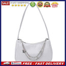 Fashion Ladies PU Leather Solid Color Underarm Bag Retro Butterfly Chain Purse