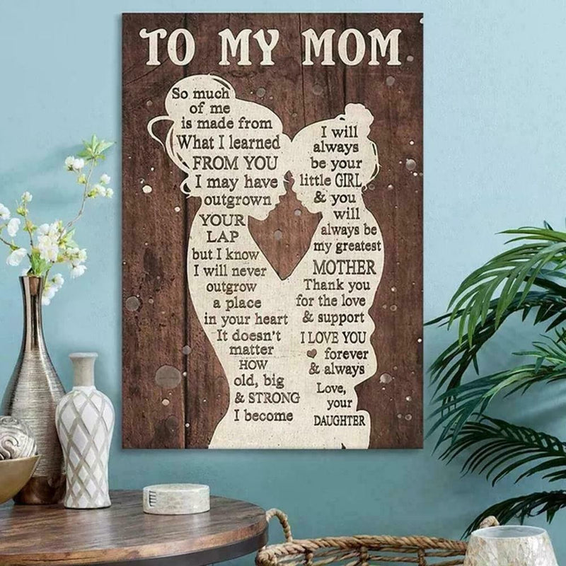 To My Mom Canvas Gift From Daughter Mother's Day Gift Decorative K1A4 E6B4