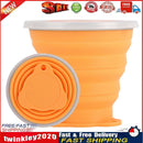 270mL Foldable Silicone Cup Outdoor Retractable Ultra-thin Mug (Orange) Newly
