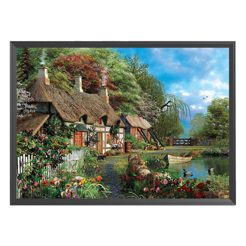 DIY Country House Full Embroidery Kit Counted Cross Stitch Craft Art Home Decor