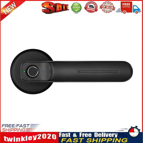 Fingerprint Door Lock Handle Smart Biometric Entry with 2 Keys (Black) Newly