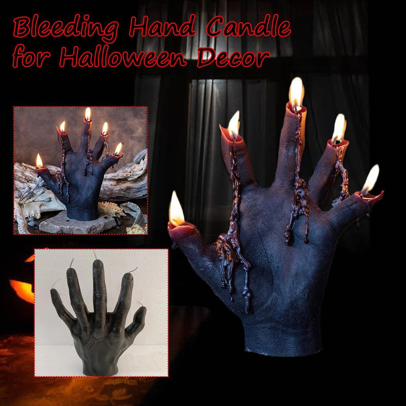 Halloween Black Witch Hand Candlestick Holders Creative Candle Holder Home Deco`