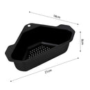 Steel Triangular Sink Strainer Kitchen Fruit Vegetable Drain Rack (Black)