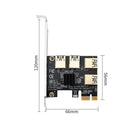 PCIE Adapter Card PCIE 1 to 4 USB Multiplier Hub Riser Converter for Mining