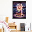 Cotton Thread Embroidery DIY 11CT Stamped Cross Stitch Rose in Glass Artwork Kit