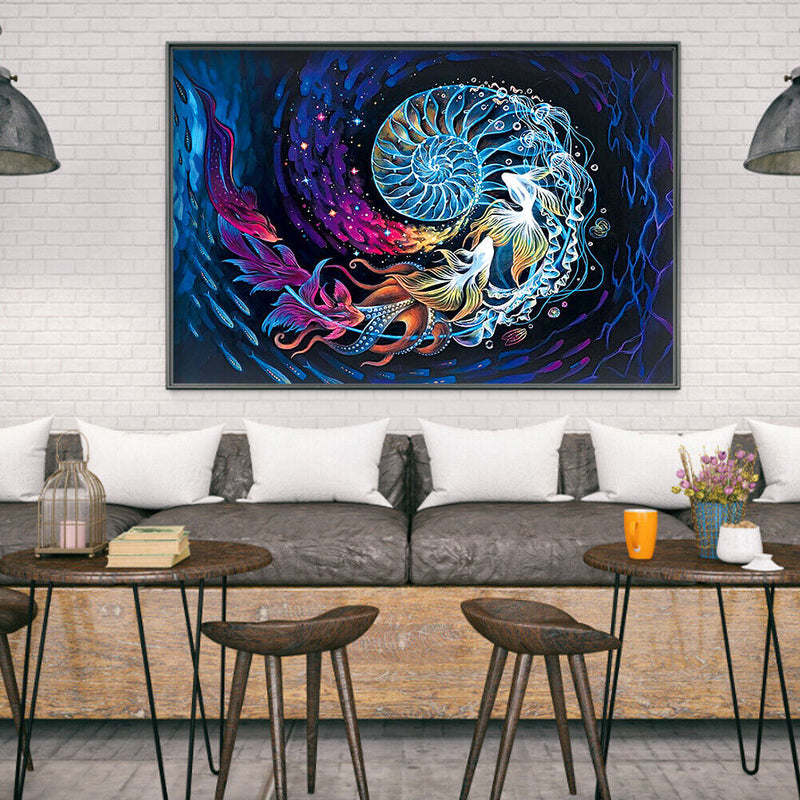 5D DIY Shoal of fish Special Shape Diamond Painting Rhinestone Picture